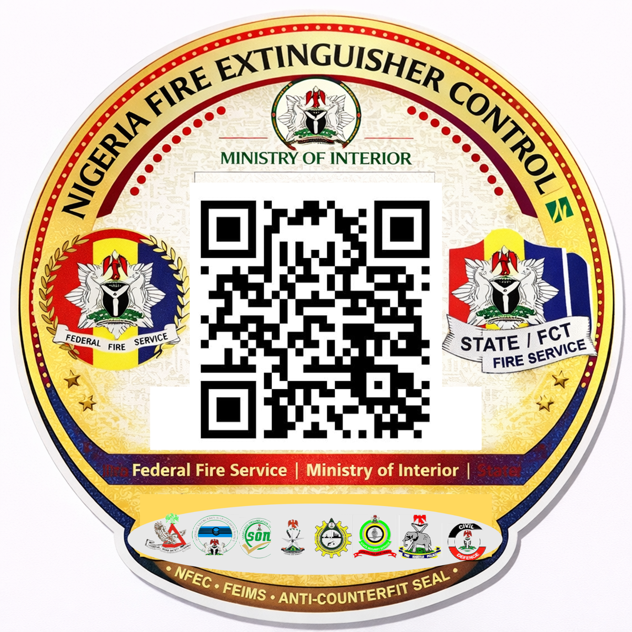 NFEC identity seal supplied by the client, displayed unaltered